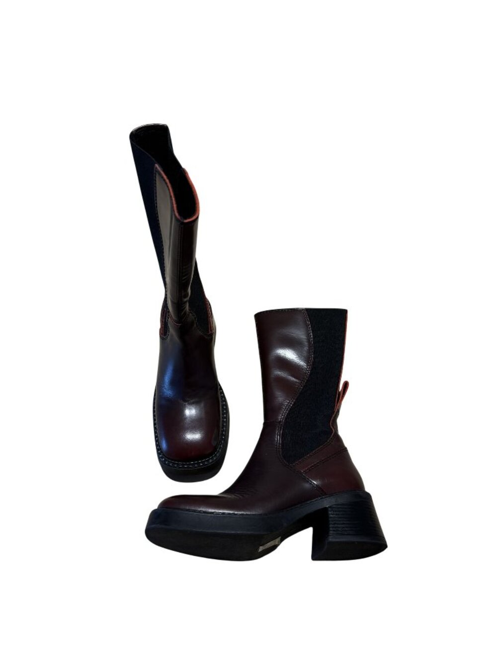 E8 by Miista Flabia Burgundy Leather Boots Women's Size 36